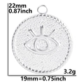 Disegno tecnico del ciondolo Devil's Eye da 19mm con specifiche di peso e dimensioni - Ciondolo / Color Acciaio