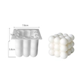 White 3x3 bubble cube silicone mold for DIY candles with 7.8cm size measurements - Large Bubble (Wide Opening)