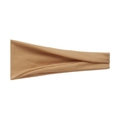Folded camel brown elastic sport yoga headband made of breathable cotton fabric - Dark Khaki