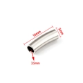 Polished silver stainless steel 16mm curved tube bead for DIY jewelry making - Steel Color Bent Tube 5x16mm