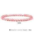 4mm pink strawberry quartz beaded stretch bracelet for women with 19cm circumference - 4mm Red Watermelon Stone