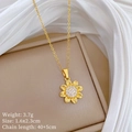 Close-up of golden sunflower pendant with sparkling crystals on elegant gift box - Sunflower Necklace (P523)