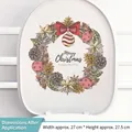 Christmas pine wreath toilet sticker with Merry Christmas greeting 27x27.5cm - Wreath 03