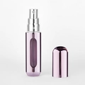 Tragbarer 5ml Parfümzerstäuber in Metallic-Violett mit nachfüllbarem Aluminiumgehäuse - Hellrosa