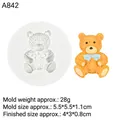 Teddy bear silicone mold with knitted texture for DIY chocolate and cake decoration - 4# Woven Bear / Gray