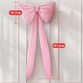 Pink velvet large bow wall decoration for weddings with 45.7cm width and 101.6cm length - Pink Large Bowknot