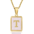 Pink Shell Letter T Style (With Chain)