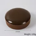 Realistic 14.4cm brown PU squishy bread toy model with a soft slow rebound texture - Large Round Coffee Bread