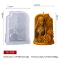 Stampo in silicone 3D per candele donna araba con rilievo rosa e dimensioni - GJ-282 (Ritratto Esotico)
