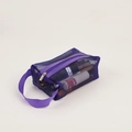 Trousse de toilette portable en filet violet avec fermeture éclair pour voyage - Petit / Violet