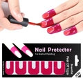 Adesivi protettivi per smalto a forma di U color rosa, 10 pezzi su scheda nera - Rosso