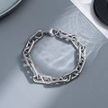 Men's hip-hop stainless steel silver chain bracelet with hollow rectangular links - a121-Hollow Rectangular Design