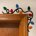 Décoration de coin de porte de Noël en métal avec motifs d'ampoules colorées - Style Guirlande de Noël Colorée Droite (20cm)