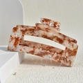 Amber tortoiseshell acetate hair claw clip with 10cm rectangular cutout design - S354-8# Amber Color 12cm Acrylic Claw Clip