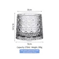 Rotating crystal whiskey glass with diamond texture pattern and 270ml capacity detail - Transparent Diamond Pattern