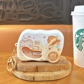 Cute animal car-shaped stress relief game keychain in cream yellow color - Car Game Machine Pendant / Light Coffee Bear