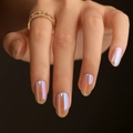 Kurze ovale Aurora Cat-Eye Press-on-Nägel in Roségold mit violettem und blauem Polarisationslicht - Kleber-Stil (DIY44) / Rosegold Aurora