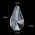 Teardrop faceted glass crystal pendant 50mm height for suncatchers and DIY lighting décor - 50MM Pear Shape