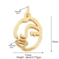 Poliertes Gold-Abstraktes-Gesicht-Anhänger mit Zirkon-Inlay für DIY-Schmuckherstellung - Abstraktes Gesicht Anhänger (K304727-Gold)