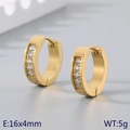 Minimalistische 18K vergoldete Edelstahl-Ohrringe mit funkelnden Strasssteinen - Stil 3 (16x4mm) (KE118288-TGD) / Gold