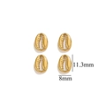 Golden stainless steel shell charms for DIY jewelry making, size 11.3mm by 8mm - Gold Shell-515