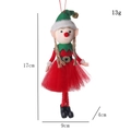 Bambola elfo di Natale in abito a rete rosso e cappello verde con campanellino d'oro - Stile Elfo Con Campanello Ragazza