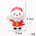 Detail of Santa Claus pendant with red enamel, rhinestones and 4.2cm height measurements - D2047 Santa Claus Type A (Silver)