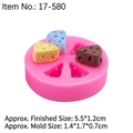 Pink silicone cheese mold for DIY resin and candle making with 5.5cm finished size - Cheese Style 17-580 / Pink