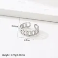 Minimalistischer verstellbarer Ring im Ketten-Design aus Edelstahl in Silber - Holles Ringkettendesign (190) / Stahlfarbe