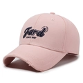 Pink baseball cap with vintage distressed brim and navy Fard SINCE 1987 embroidery - Adjustable / Pink