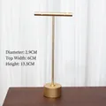 Golden T-bar metal earring stand with round base, height 13.5cm, for jewelry display - Round Base Large / Gold