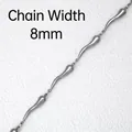 Catena fai-da-te in acciaio inossidabile da 8mm con maglie a goccia per creazione gioielli - 1# Forma a Goccia (Larghezza 8mm)