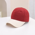 Classic kids baseball cap in deep red and cream with breathable cotton canvas - 54cm (3-8 Years) / Contrast Style - Red