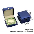 Écrin bracelet en cuir PU bleu roi avec fermoir couronne dorée et dimensions - Boîte à bracelet / Bleu