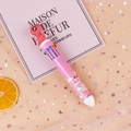 Pink multi-color 10-in-1 ballpoint pen with a cute cartoon dinosaur topper for students - Pink Dinosaur