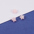 Drei 8mm rosa sternförmige synthetische Opalperlen mit schillerndem Glitzereffekt - Rosa