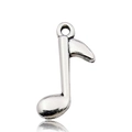 Silver musical eighth note alloy pendant charm for DIY jewelry making and necklaces - Antique Silver Eighth Note-8.5x24mm
