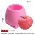 Pink apple shaped silicone mold for DIY candles and mousse cakes with dimensions - Apple-Round SX-SW-66