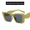 Gafas de sol cuadradas retro con montura verde aguacate y lentes gris oscuro - Verde Aguacate / Lentes Grises