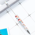 DIY plastic beadable pen featuring vibrant floral prints and a sleek metallic tip - Colorful Geometric Floral (12)