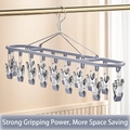 Nordic gray stainless steel drying rack with 18 clips for socks and underwear - 18 Clips - Gray