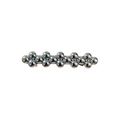 Minimalist silver metal hair clip with a row of polished spherical bead textures - Silver Double Bead Row