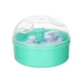 Houpette pour bébé vert menthe avec poignée et motif chat mignon sur la surface - Vert