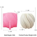 Pink silicone mold and white spiral wave candle with detailed weight and size specs - Large / Pink