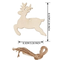 Christmas wooden reindeer ornament with twine, measuring 8.5x8.3cm for festive decor - Deer / 10 Pieces Pack