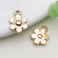 Set of two gold vintage zinc alloy flower charms for DIY jewelry making accessories - 1 Piece/Pack (9.5x13mm)