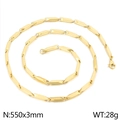 Collana a catena in acciaio inossidabile dorato da 3mm con maglie sfaccettate - Oro