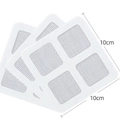Set of 3 white square window screen repair patches 10x10cm with mesh structure - 1 Piece