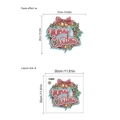 Detailed size chart for Merry Christmas wreath wall sticker with dimensions in centimeters - ZA154 Christmas Wreath Bell Bow Style / 30*30cm/No Bag