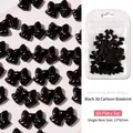 50 pieces of black 3D resin bow nail art charms with dimensions of 13x9mm - Cartoon Bow / Black